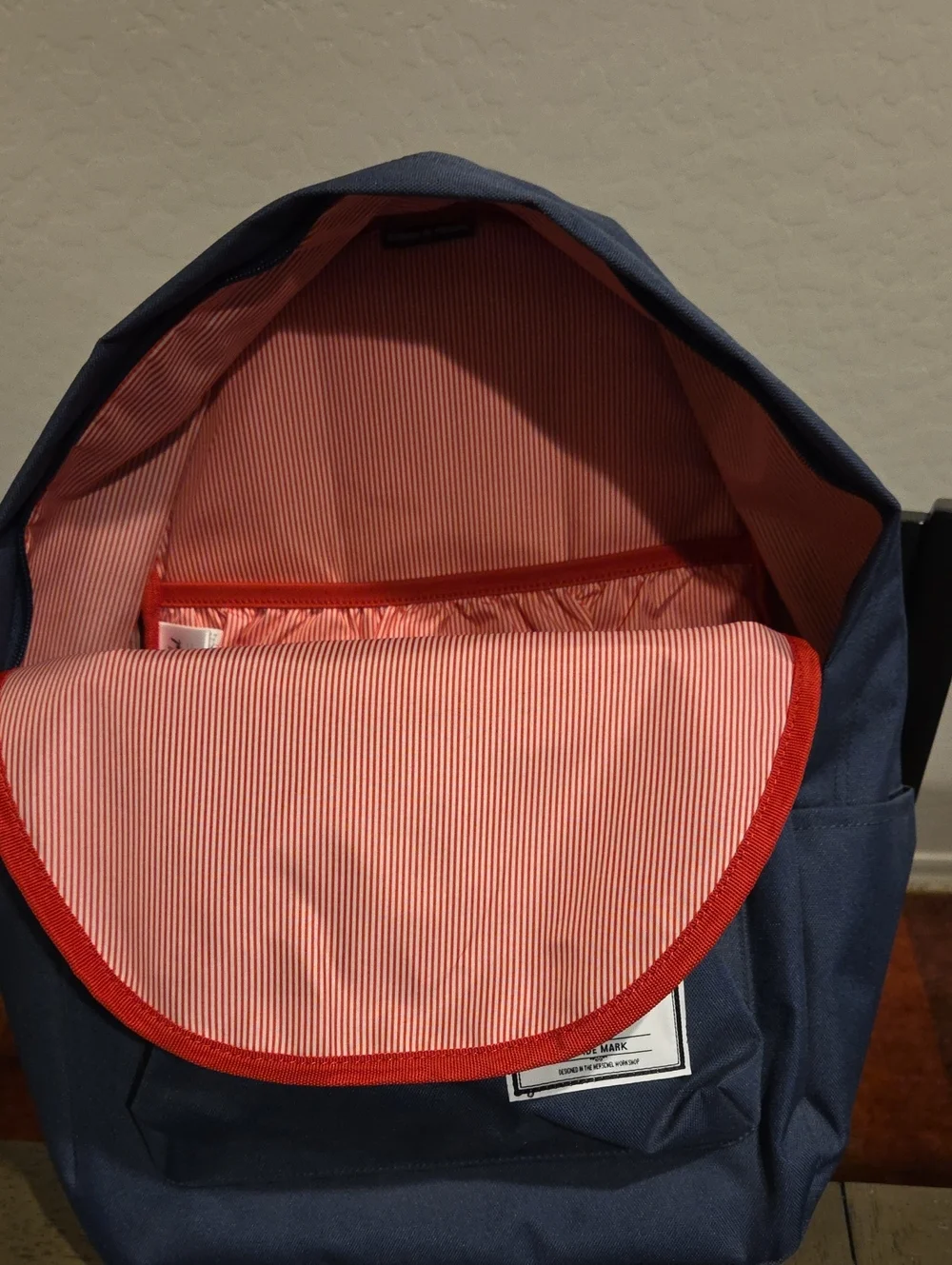 Herschel Supply Company Blue Classic Backpack with Red Zipper Pulls